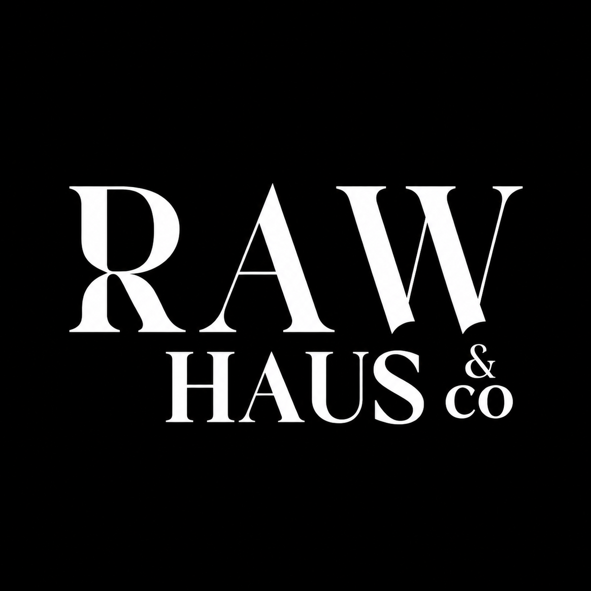 Raw Haus & Co white logo — Closure Wigs